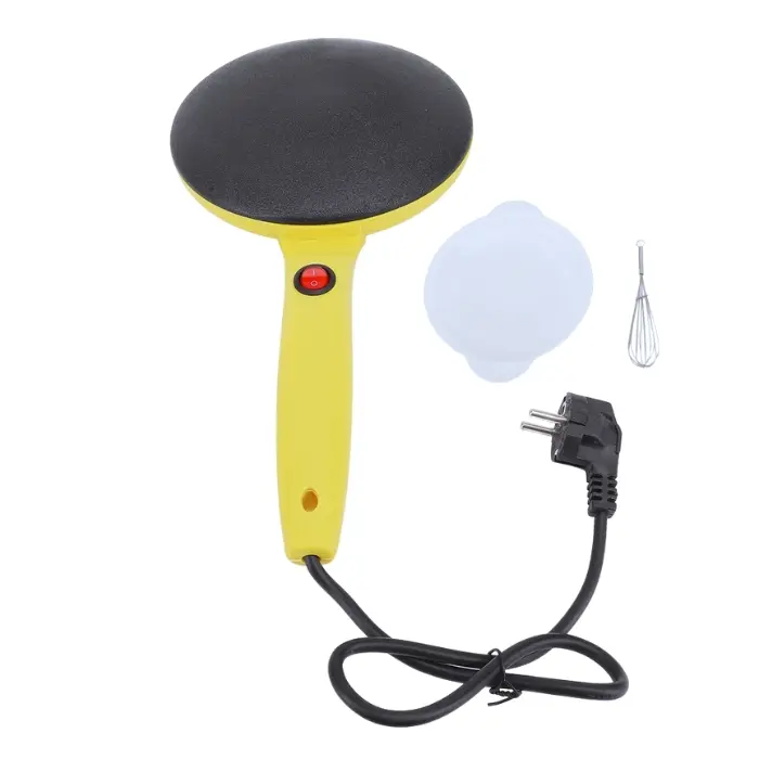Xiaohuangya Portable Electric Non-Stick Pancake Crepe Maker Machine Baking Pan (Yellow)